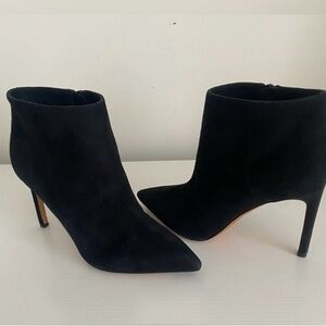 Vince Black Suede Heeled Boots